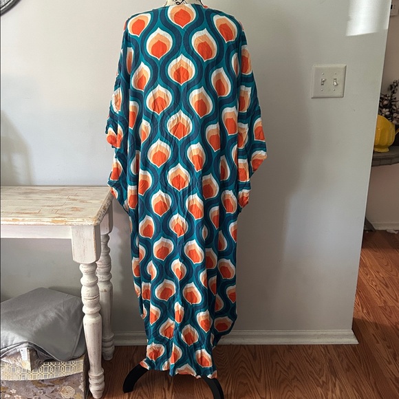 Free People Blue and Orange Maxi Dress - Picture 7 of 9